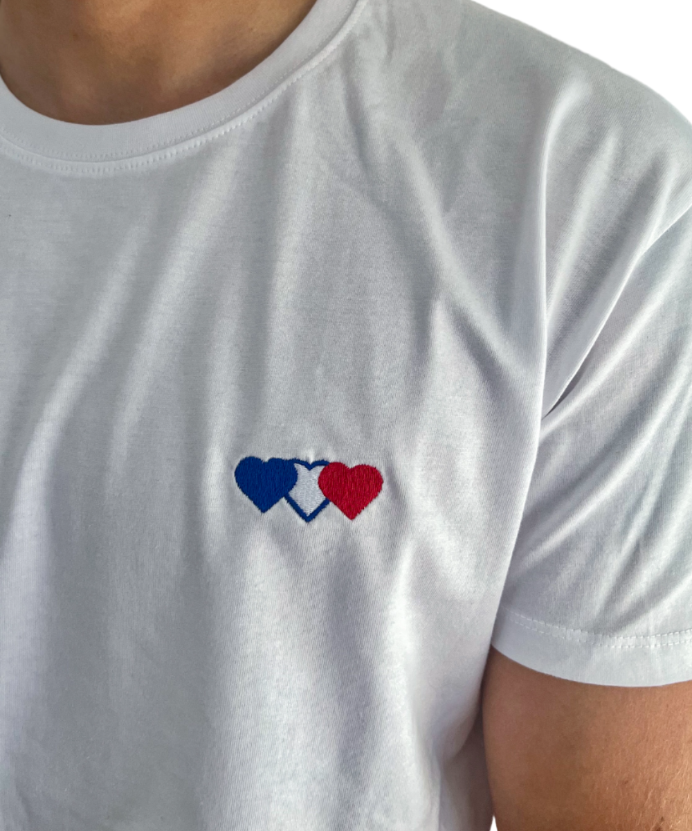 T-Shirt Adulte Blanc💙🤍❤️